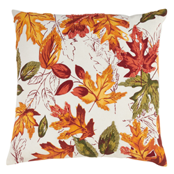 1227 Embroidered Autumn Leaves Pillow