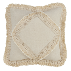 137 Cotton Fringe Lace Applique Pillow