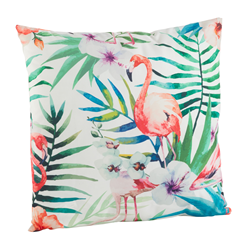 1456 - Printed Flamingo Pillow - Poly Filled
