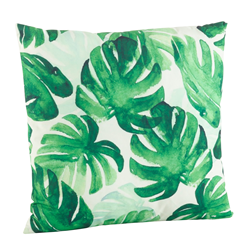 1457 - Printed Leaf Pillow - Poly Filled