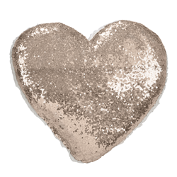 1607 - Heart Sequin Pillow - Poly Filled