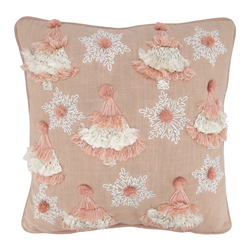 2178 Embroidered Trees And Snowflakes Pillow
