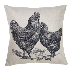245 - Rooster Drawing Pillow-Down Filled
