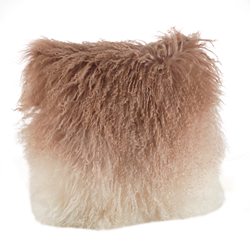 3566 - Ombre Lamb Fur Pillow - Poly Filled