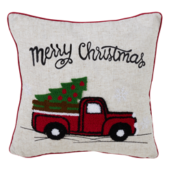 4120 Vintage Red Truck Holiday Pillow