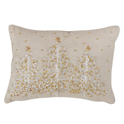 4126 - Embroidered Christmas Tree Pillow-Down Filled