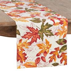 1227 Embroidered Autumn Leaves Runner
