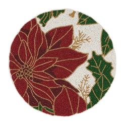 1584 Beaded Poinsettia Placemat