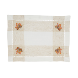 2231 Embroidered Leaf Hemstitch Placemat