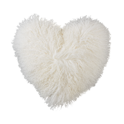 2150 - Mongolian Lamb Fur Heart Pillow - Poly Filled