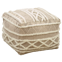 PU322 Printed And Embroidered Pouf